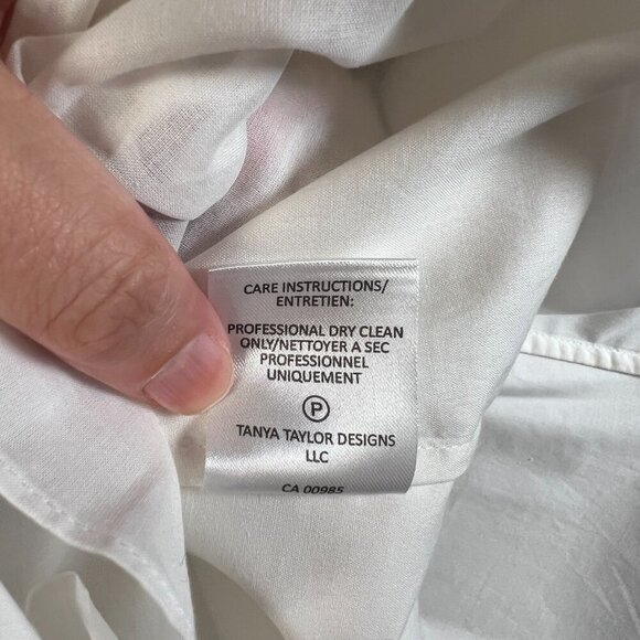 Tanya Taylor Marja Cold Shoulder Top Size 2 White Embroiderd Cut Out Vacation - Picture 9 of 9